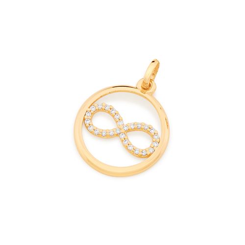 PINGENTE INFINITO BANHADO A OURO 18K COM ZIRCÔNIAS
