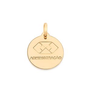 MEDALHA PROFISSÃO ADMINISTRAÇÃO BANHADA A OURO 18K