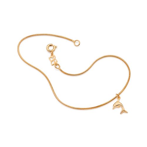 TORNOZELEIRA BANHADA A OURO 18K COM GOLFINHO