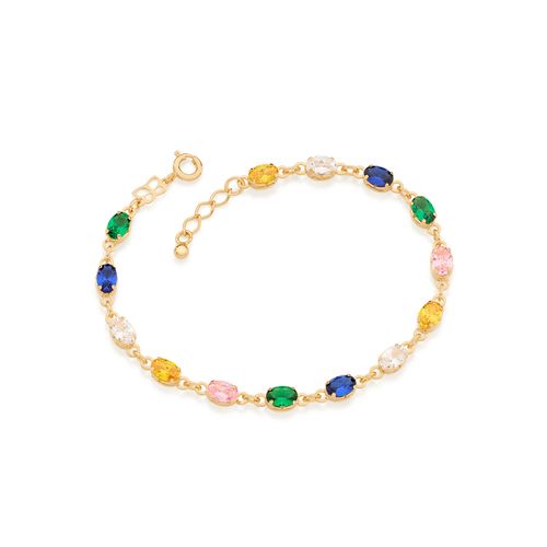 PULSEIRA COM ZIRCÔNIAS BANHADA A OURO 18K