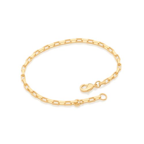 PULSEIRA ELOS RETANGULARES BANHADA A OURO 18K