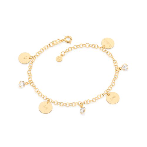 PULSEIRA COM MEDALHAS BANHADA A OURO 18K