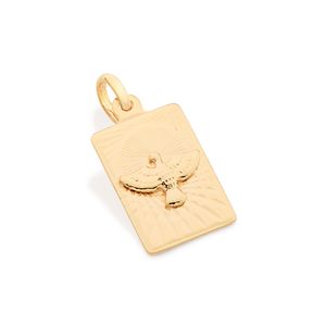 MEDALHA ESPÍRITO SANTO BANHADA A OURO 18K