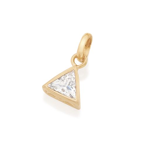 PINGENTE SOLITÁRIO BANHADO A OURO 18K COM ZIRCÔNIA TRIANGULAR