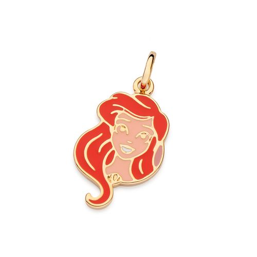 PINGENTE ROSTO DA PRINCESA ARIEL BANHADO A OURO 18K COM APLICAÇÃO DE RESINA