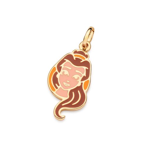 PINGENTE ROSTO PRINCESA BELA BANHADO A OURO 18K COM APLICAÇÃO DE RESINA