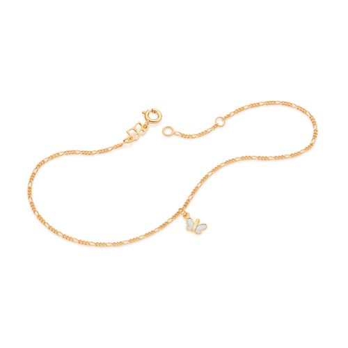 TORNOZELEIRA BANHADA A OURO 18K COM BORBOLETA