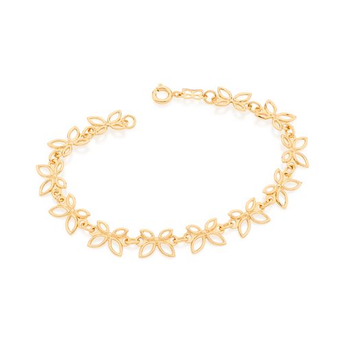 PULSEIRA BANHADA A OURO 18K COM BORBOLETAS
