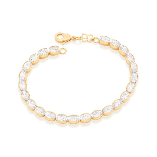 PULSEIRA BANHADA A OURO 18K COM ZIRCÔNIAS OVAIS