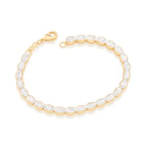 PULSEIRA BANHADA A OURO 18K COM ZIRCÔNIAS OVAIS