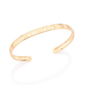BRACELETE COM ALGARISMOS ROMANOS BANHADO A OURO 18K