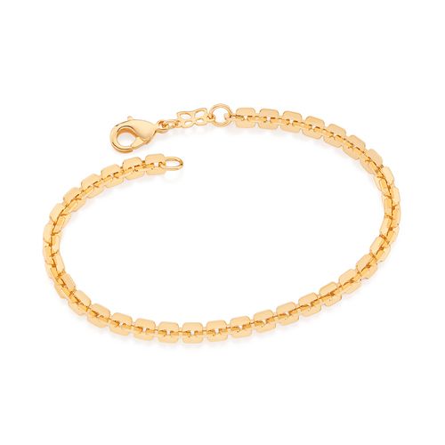 PULSEIRA ELOS QUADRADOS BANHADA  A OURO 18K
