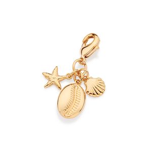 PINGENTE COM BERLOQUES ELEMENTO MAR BANHADO A OURO 18K