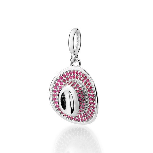 PINGENTE CHAPÉU DE PRATA MACIÇA 925 COM ZIRCÔNIAS