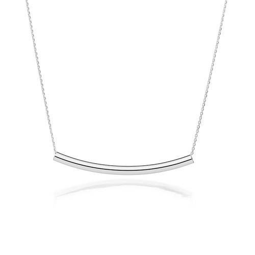 GARGANTILHA COM PINGENTE TUBO DE PRATA MACIÇA 925