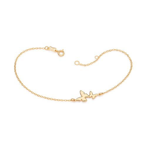 TORNOZELEIRA COM BORBOLETAS BANHADA A OURO 18K