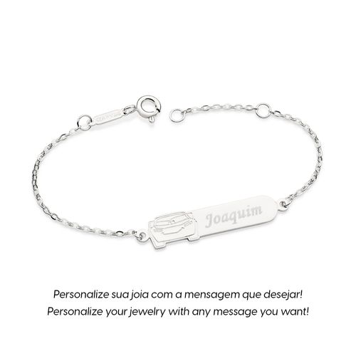 PULSEIRA RELÂMPAGO MCQUEEN PERSONALIZÁVEL DE PRATA 925