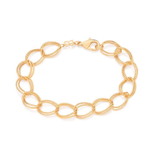 PULSEIRA DE ELOS DUPLOS BANHADA EM OURO 18K