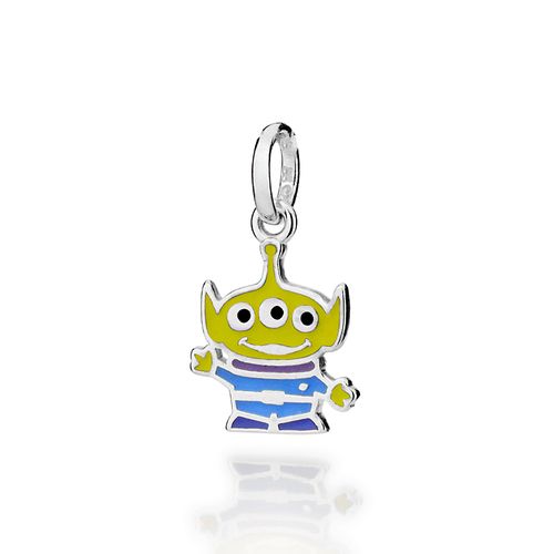 PINGENTE ALIEN DE PRATA MACIÇA 925 COM APLICAÇÃO DE RESINA