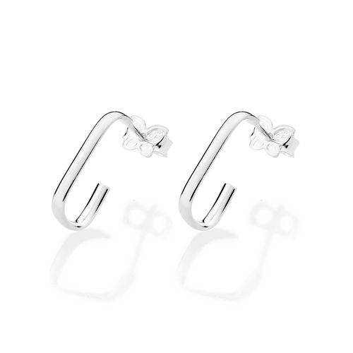 BRINCO ARGOLA RETANGULAR DE PRATA MACIÇA 925