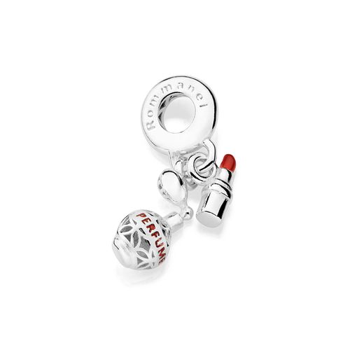 BERLOQUE PERFUME E BATOM DE PRATA MACIÇA 925 COM APLICAÇÃO DE RESINA