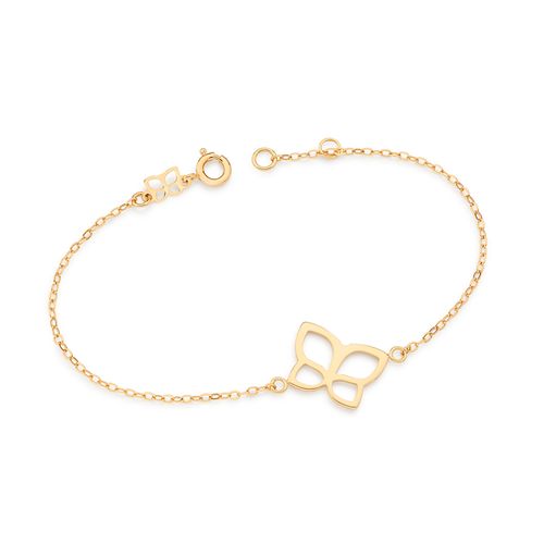 PULSEIRA COM BORBOLETA BANHADA A OURO 18K