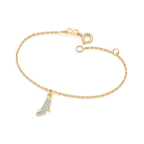 PULSEIRA SAPATO DA CINDERELA BANHADO A OURO 18K COM APLICAÇÃO DE RESINA