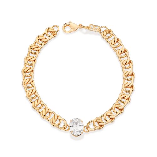PULSEIRA BANHADA A OURO 18K COM ZIRCÔNIA