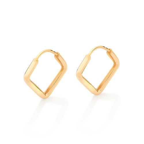 BRINCO ARGOLA LOSANGO BANHADO A OURO 18K
