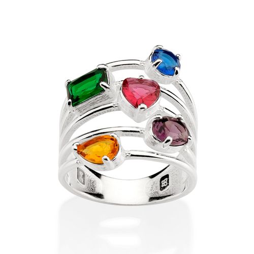 MAXI ANEL DE PRATA 925 COM CRISTAIS