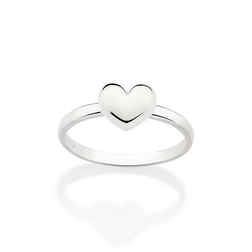 ANEL SKINNY DE PRATA 925 COM CORAÇÃO