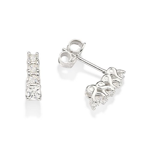 BRINCO CRAVEJADO COM ZIRCÔNIAS DE PRATA MACIÇA 925