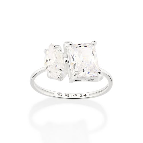 ANEL EU E VOCÊ DE PRATA MACIÇA 925 COM ZIRCÔNIAS