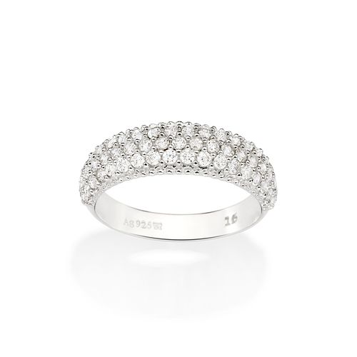 MEIA ALIANÇA DE PRATA 925 COM ZIRCÔNIAS