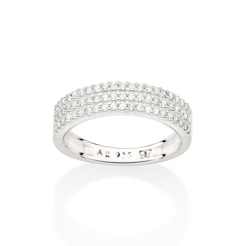 MEIA ALIANÇA DE PRATA 925 COM ZIRCÔNIAS