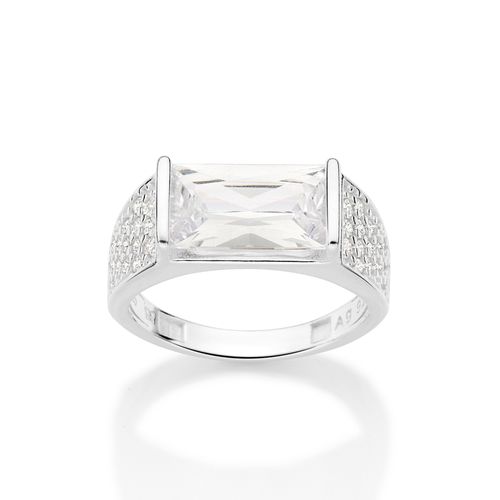 ANEL DE PRATA MACIÇA 925 COM ZIRCÔNIAS