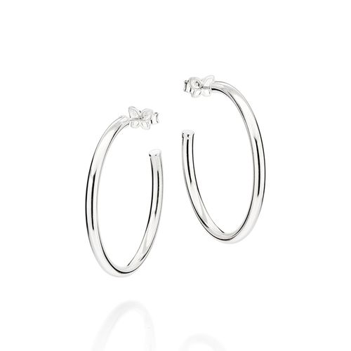 BRINCO MEIA ARGOLA DE PRATA 925