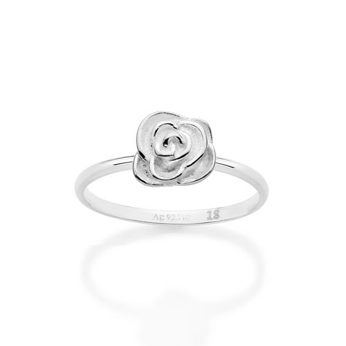 ANEL SKINNY COM ROSA DE PRATA MACIÇA 925