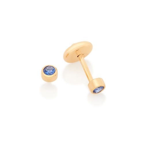 BRINCO INFANTIL SOLITÁRIO BANHADO A OURO 18K COM ZIRCÔNIAS