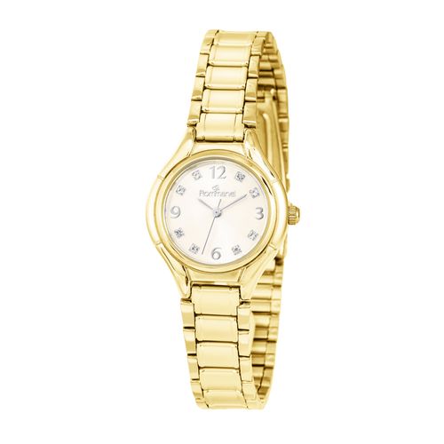 RELÓGIO ANALÓGICO SOCIAL DOURADO