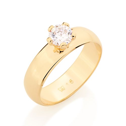 ALIANÇA BANHADA A OURO 18K COM ZIRCÔNIA