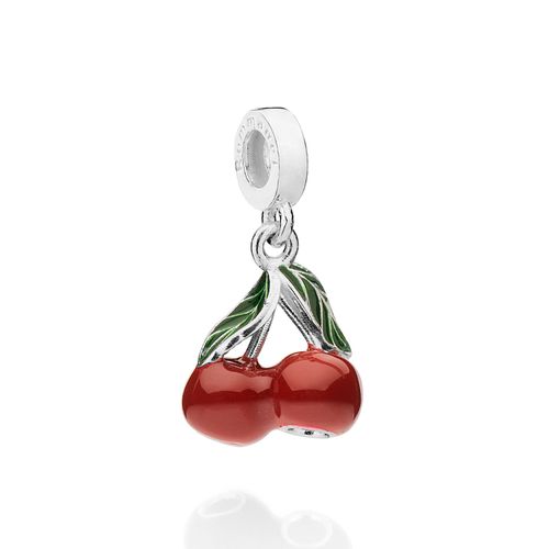 BERLOQUE CEREJAS DE PRATA MACIÇA 925 COM APLICAÇÃO DE RESINA