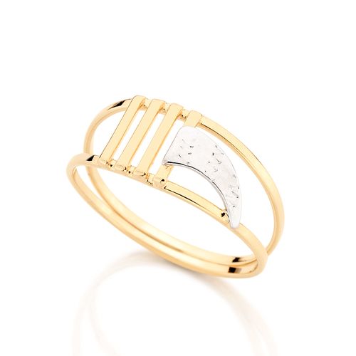 ANEL BANHADO A OURO 18K COM RHODIUM