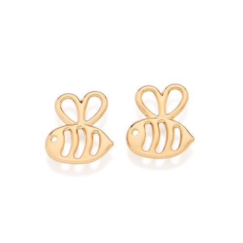 BRINCO ABELHA VAZADO BANHADO A OURO 18K