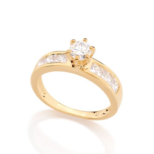 ANEL BANHADO A OURO 18K COM ZIRCÔNIAS