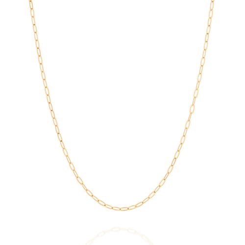 CORDÃO ELO CADEADO OVAL BANHADO A OURO 18K