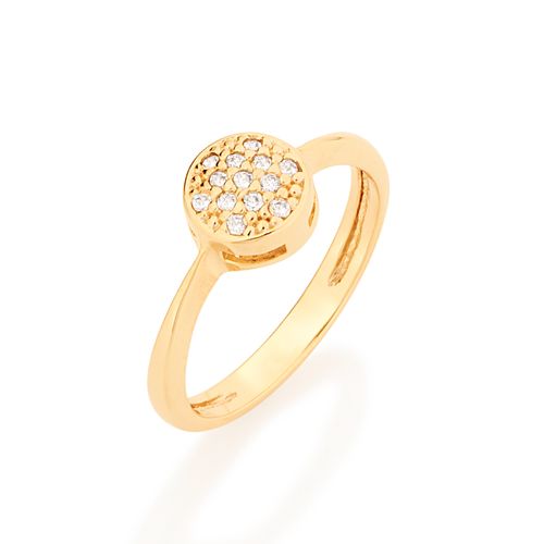 ANEL BANHADO A OURO 18K COM ZIRCÔNIAS