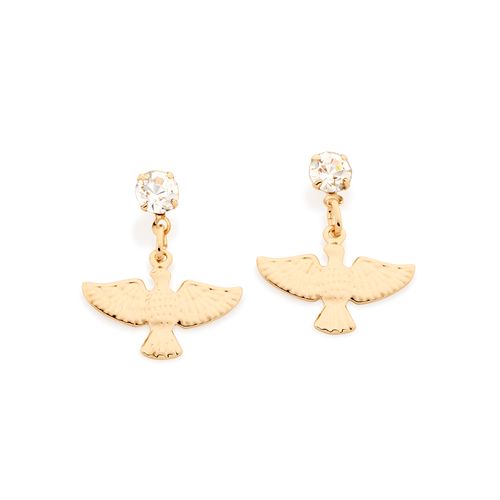 BRINCO ESPÍRITO SANTO BANHADO A OURO 18K COM ZIRCÔNIAS