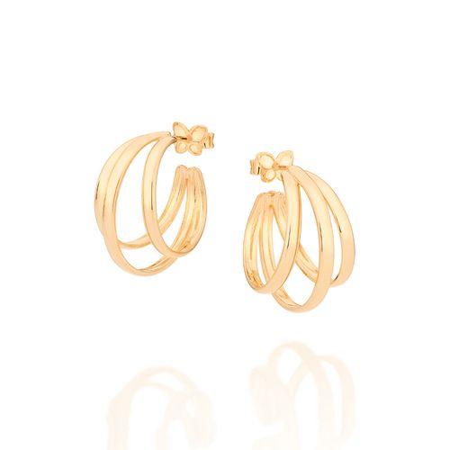 BRINCO MEIA ARGOLA BANHADO A OURO 18K