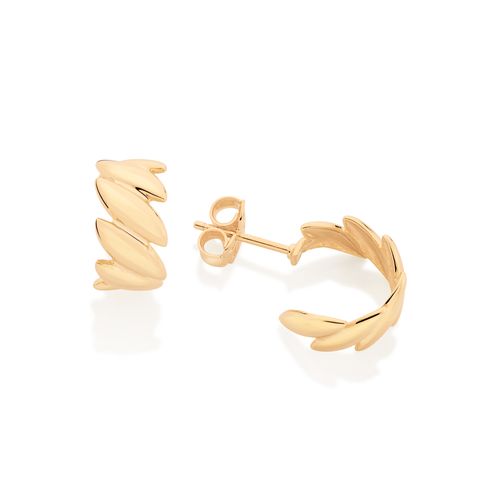 BRINCO ARGOLA NAVETES BANHADO A OURO 18K